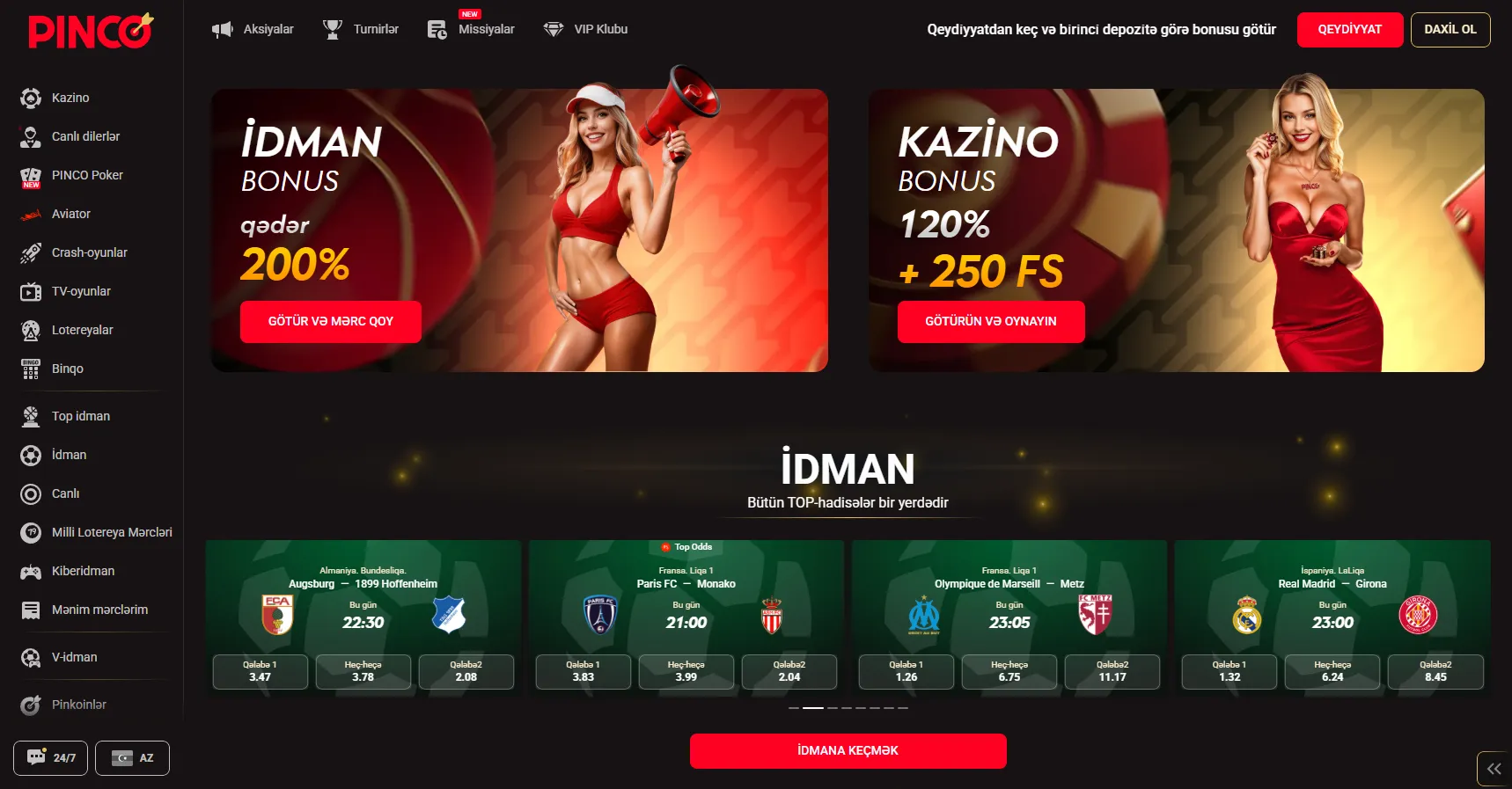 Pinco Casino Azərbaycanda şəxsiyyətsiz qeydiyyat prosesi